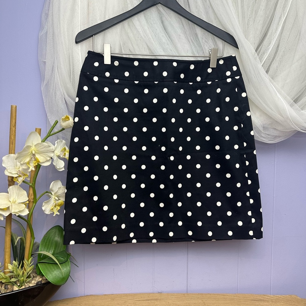 Rafaella Black and White Polka Dot Mini Skirt